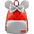 Loungefly Disney Minnie Mouse Red and Silver Womens Double Strap Shoulder Bag Purse