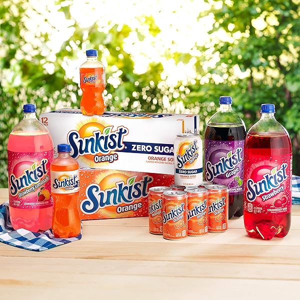 SUNKIST ZERO SUGAR ORANGE SODA, 12 FL OZ CANS, 12 PACK