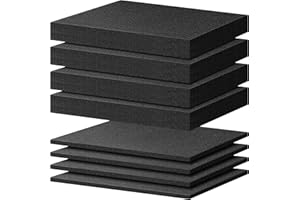 DESUNQIN 8 PCS Foam Inserts for Cases 16" x 12" x 2" & 0.4"- 2 Size Pick and Pluck Foam Sheets with Bottom Pluck Pre-Cubed Foam Tray Pads Foam for Cases Tool Box Drawers (2in*4pcs+0.4in*4pcs)
