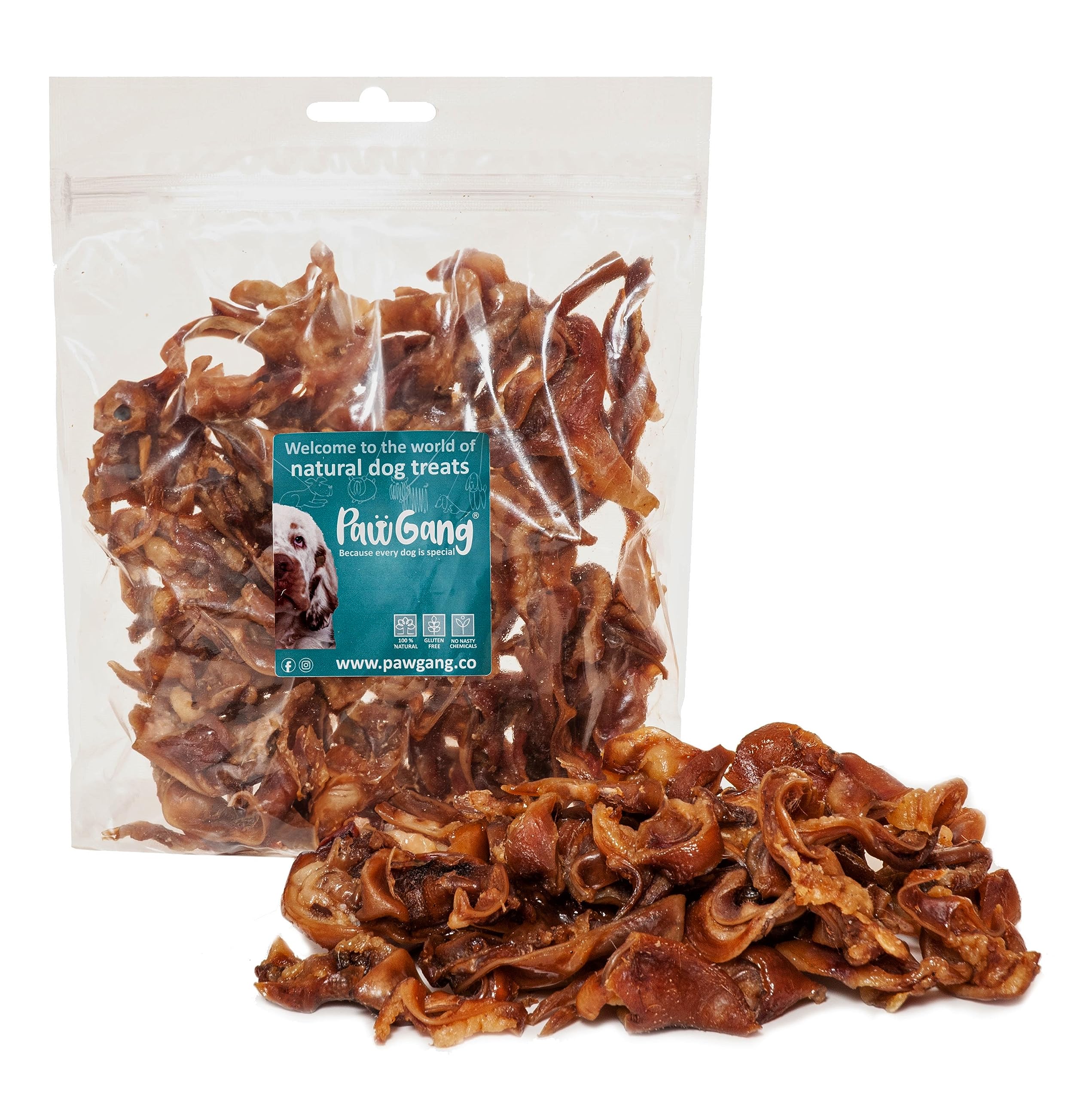 PawGang - Pork Strips/Scratchings 500g - 100% Natural Treats for Dogs Puppies Young Adult Old Small and Large - Tasty Air Dried Chews Snacks - Healthy Hypoallergenic - Grain Free BARF