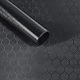 Lypumso Honeycomb Carbon Fiber Vinyl Wrap, Chrome Hexagon Cast Vinyl Film for Almost Cars and Motorcycles Exterior Interior, Self-Adhesive Car Wrap Stickers (Matte Black, 1ft x 5ft)