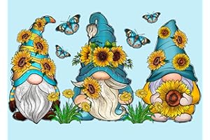 FOXKISS Gnome Diamond Art Painting Kits for Adults, Full Drill Diamond Dots Paintings for Beginners, Round 5D Paint with Diamonds Pictures Gem Art Painting Kits DIY Crafts Kits 12x16inch