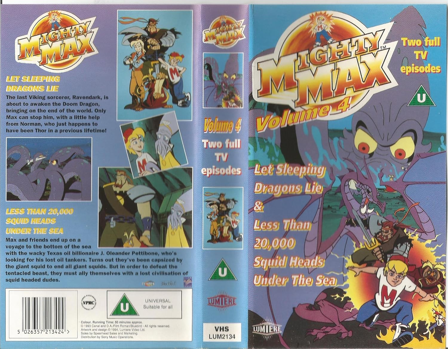 Mighty Max Volume 4 Let Sleeping Dragons Lie/Less Than 20,000 [VHS