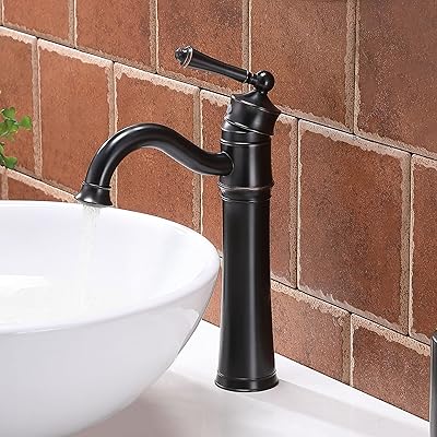 Buy Bathroom Faucet Vessel Sink Faucet Oil Rubbed Bronze Bathroom Sink Faucet Tall Best Stainless Steel Commercial Vessel Faucet Antique Single Handle One Hole Black Vanity Sink Faucet With Hoses Online In Indonesia B08hwdrrcc