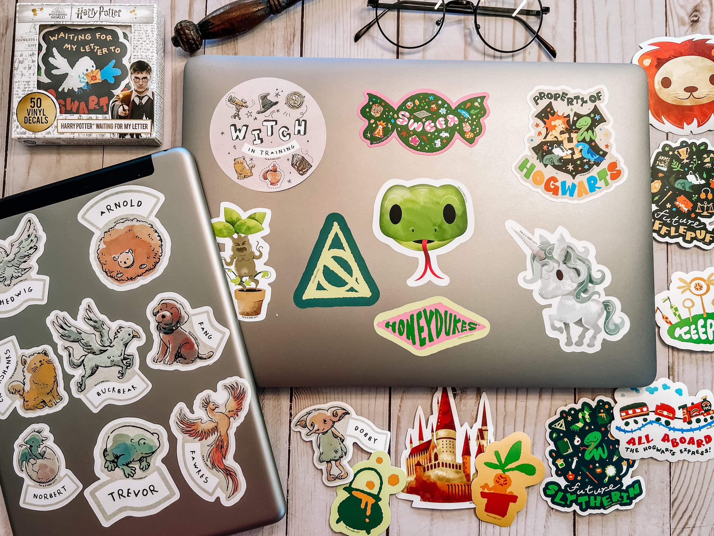 Conquest Journals Harry Potter Waiting for My Letter Sticker Pack, Officially Licensed, 50 Unique Stickers, Waterproof and UV Resistant, Great for All Your Gadgets, Potterfy All The Things