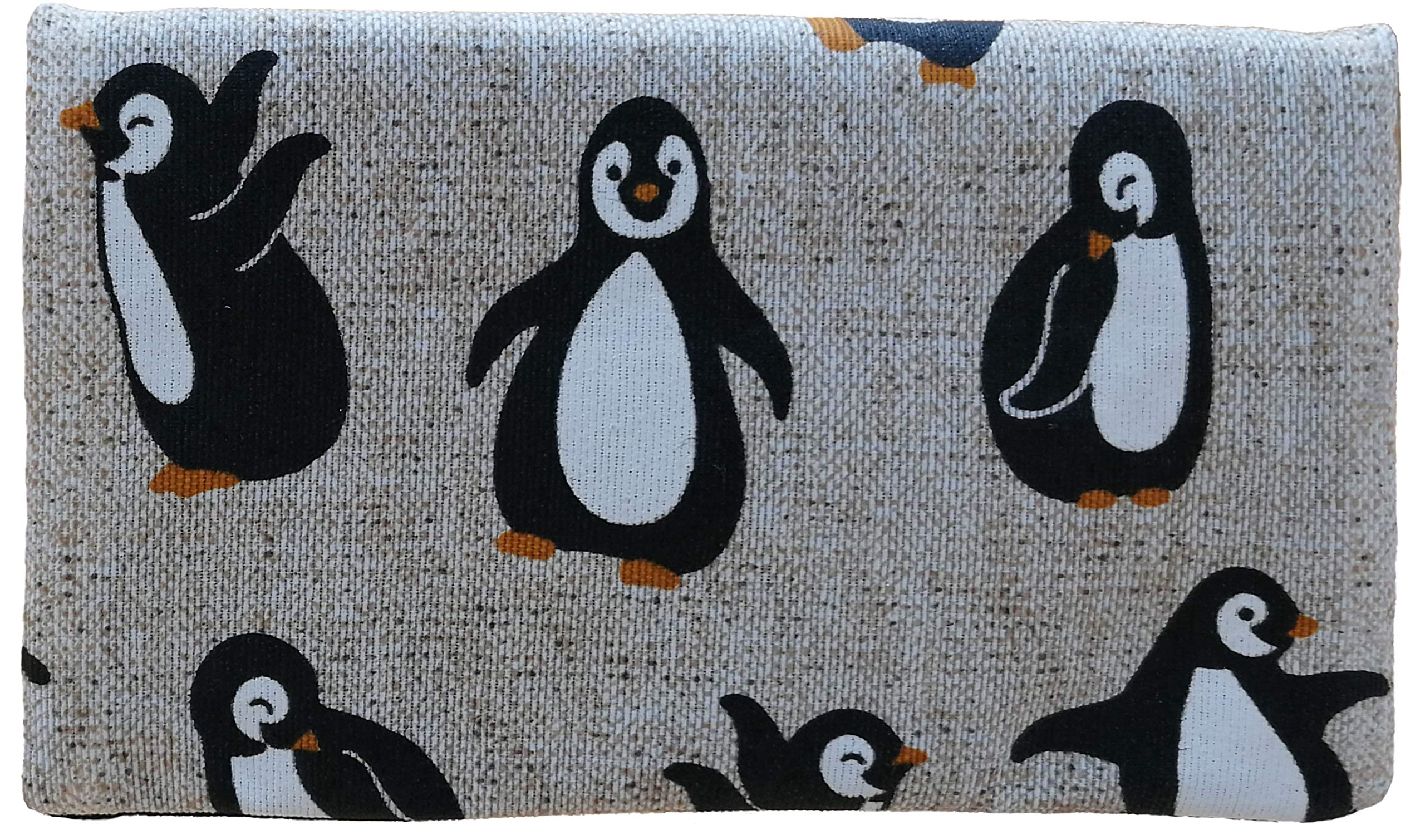 Plan B, Wallet, Purse Compact Penguin, 15 x 9 cm, with 5 Card Holder, Beige with Printed Drawings