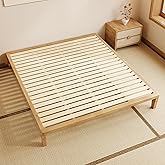 IOTXY King Platform Bed Frame - 12 Inch Solid Wood Mattress Foundation Base with Heavy-Duty Support Slats & Legs, Rubberwood King-Size Bedframe
