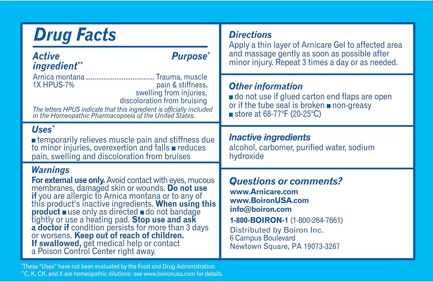 Boiron Arnicare Gel 2.6 Ounce Topical Pain Relief Gel: Health & Personal Care