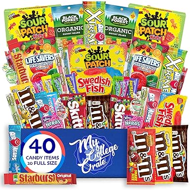 My College Crate Candy & Snack Box Ultimate Snack Care Package for College Students