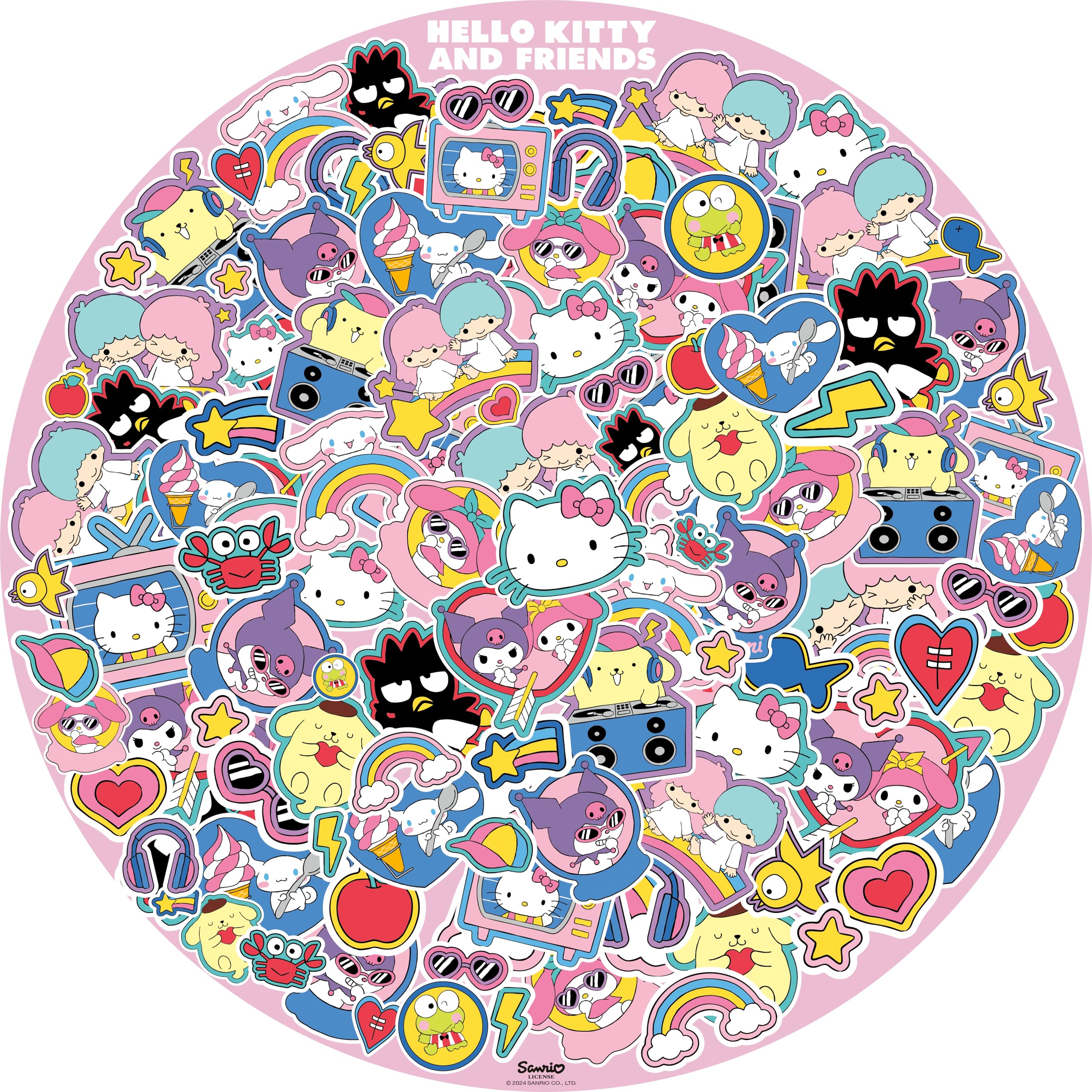 Ravensburger Hello Kitty Gifts - Circular Shaped 500 Piece Jigsaw Puzzle for Women, Girls, Adults and Kids Age 10 Years Up