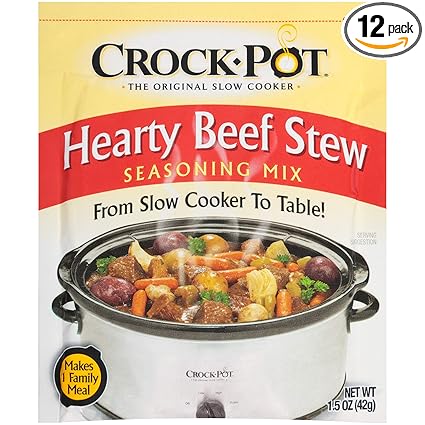 Amazon Com Crock Pot Seasoning Mix Hearty Beef Stew 1 5 Ounce Pack Of 12 Meat Seasonings Grocery Gourmet Food