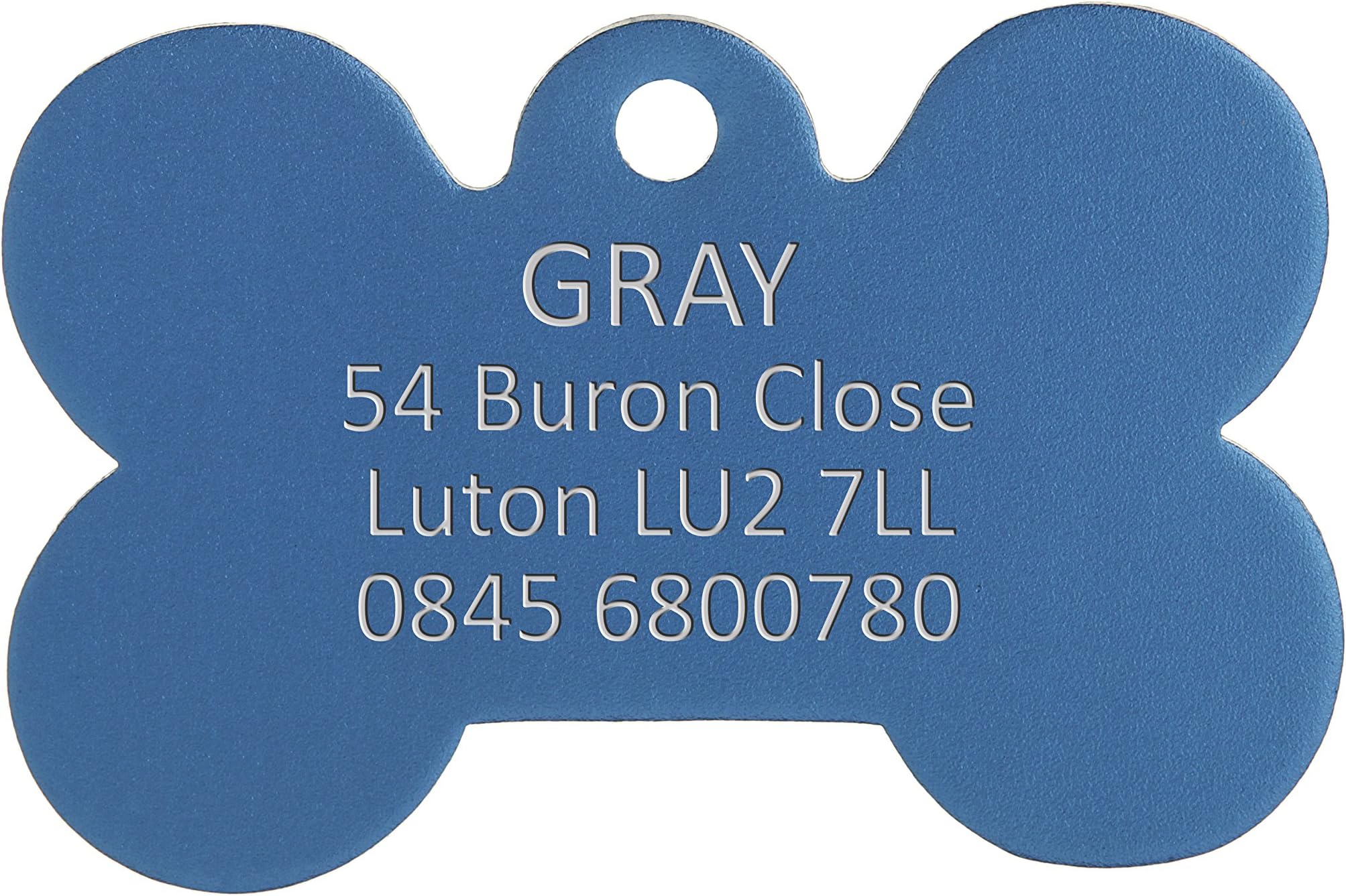 Bow Wow MeowBWM Aluminium Personalized Pet ID Tags Dog Tags | Dog Tag for Pets Laser Engraved & Personalised | ID Tags for Dogs & Cats | Durable, Strong & Deeply Engraved - Blue Bone, Small