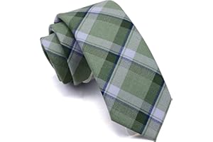 GUSLESON 2.8"（7cm） Plaid/Striped Necktie Tartan Woven TR Material Tie + Gift Box