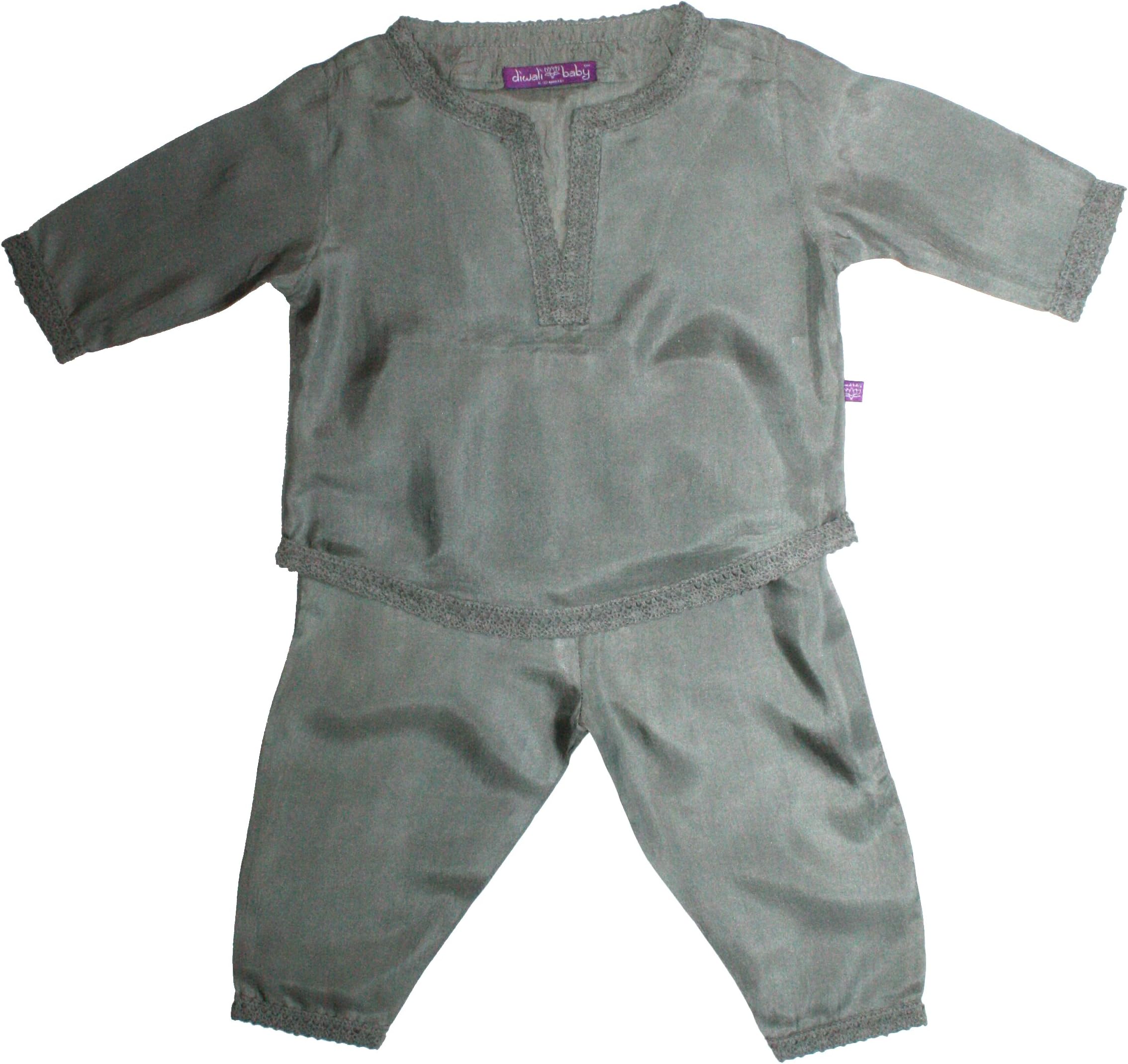 Diwali BabyBoys' Indian Infant Outfit - 100% Silk - 0-12 Months