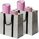 HZZTY BRNY 2 Pack Reusable Grocery Bags, Foldable Shopping Tote, Large Kitchen Storage Bag, Yoga Mat Bag, Reinforced Handles 
