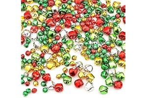KIGEAPUEL 120 Pcs Jingle Bells for Crafts Christmas Jingle Bells, Multicolored Bulk Sound Craft Bells for Christmas Festival Decorations DIY Project(0.3inch, 0.5inch)