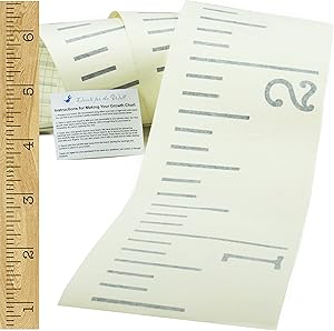 Vinyl Growth Chart | Single Transfer for Easy Application | Kids DIY Height Wall Ruler Kit | Large Measuring Tape Sticker Number Decal Wood Measure Chart Wooden Board Children Decor Growing Baby Room