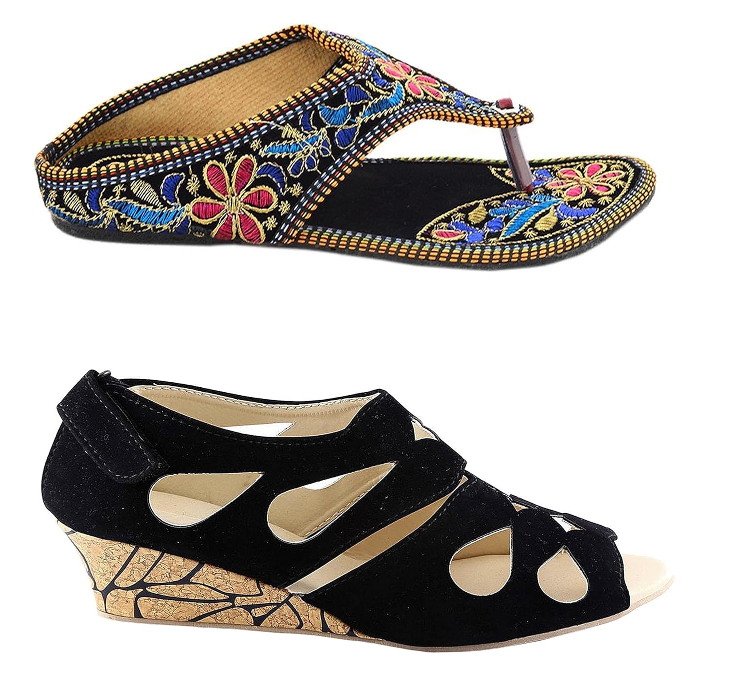 thari choice women's synthetic sandals combo pack