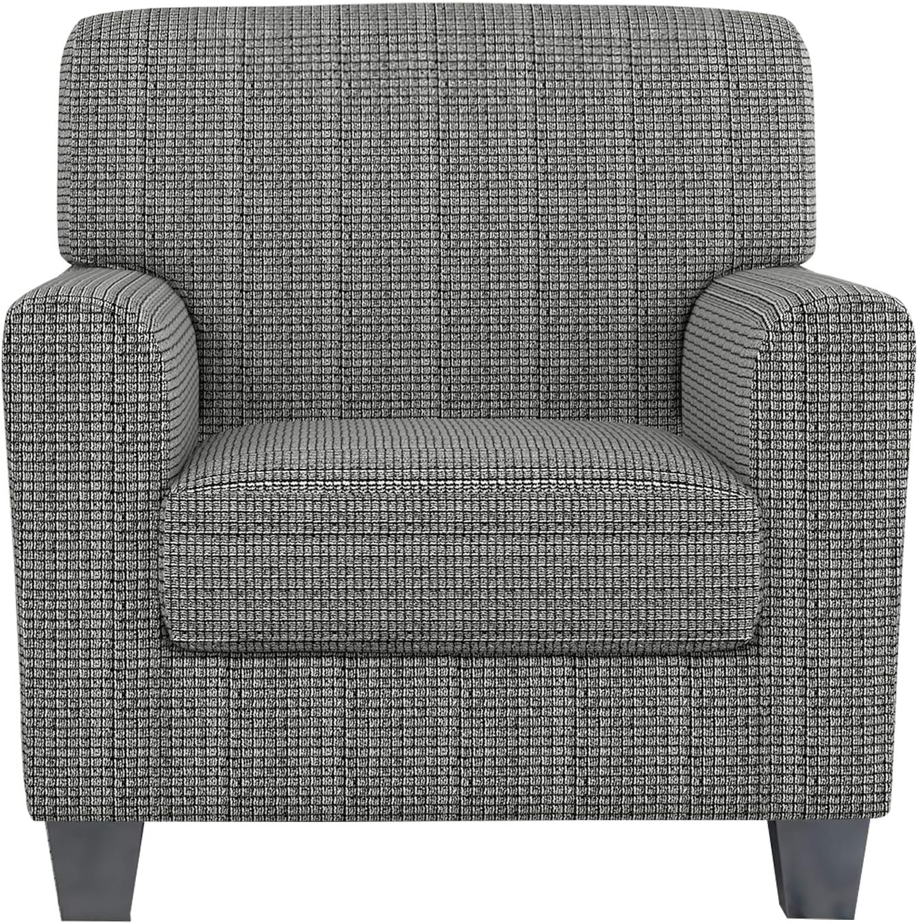 Slipcovers - ZNSAYOTX 2 Piece Chair Covers for Living Room with Arms Anti Slip Stretch Arm Chair Slipcovers Sofa Armchair Slipcover Machine Washable Furniture Protector (Black and White, Chair)