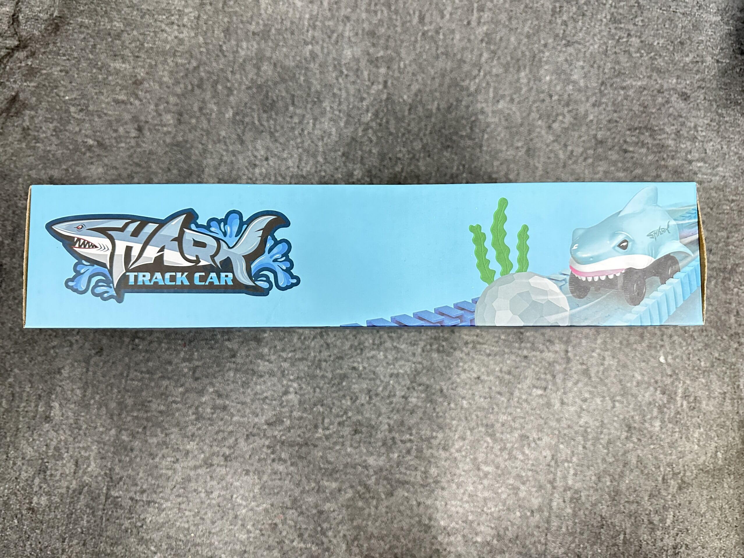VATOS Track Toys 183 Pcs Shark Race Car Toys for Boys Girls 3 4 5 6 7 9 Year, Bendable Flexible Racetrack Cars with Shark & Ball, Ocean Theme Train Toys, STEM Educational Playset Birthday Gift