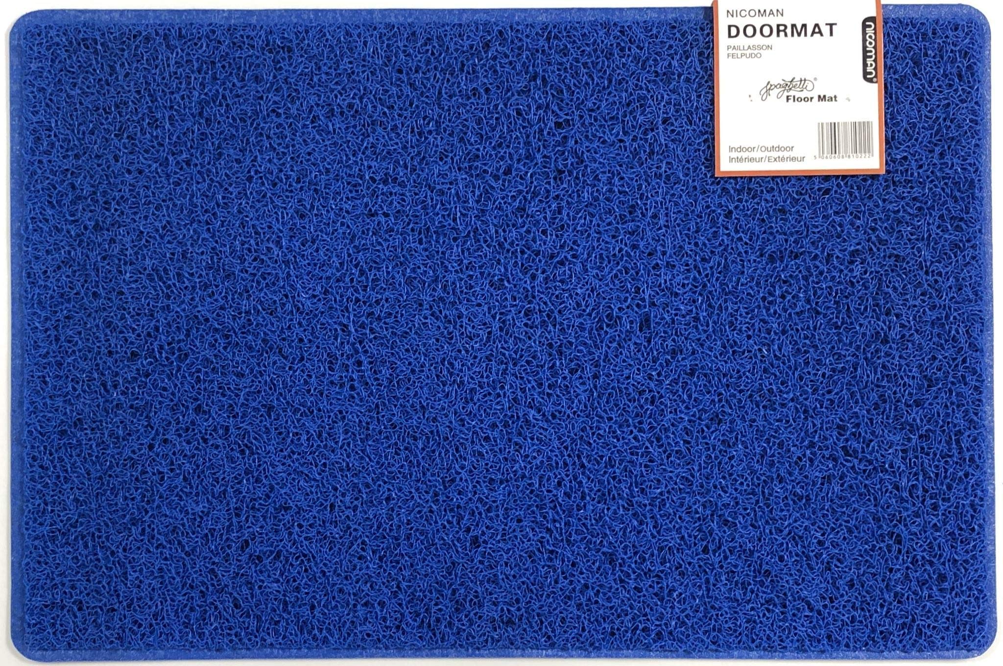 Nicoman Spaghetti Floor Mat Looper Noodle Matt Patio Door Garden Conservatory Doormats(75x45cm,Blue)
