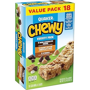 Amazon Com Quaker Chewy Granola Bars Variety Pack 18 Bars