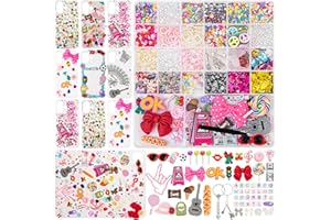 RQAYE 4995pcs Junk case Charms Kit, Phone Case with Big Kit，Letter Beads,Beads Bow Flatback Pearls,Star,Love, Candy Charms for Personalization