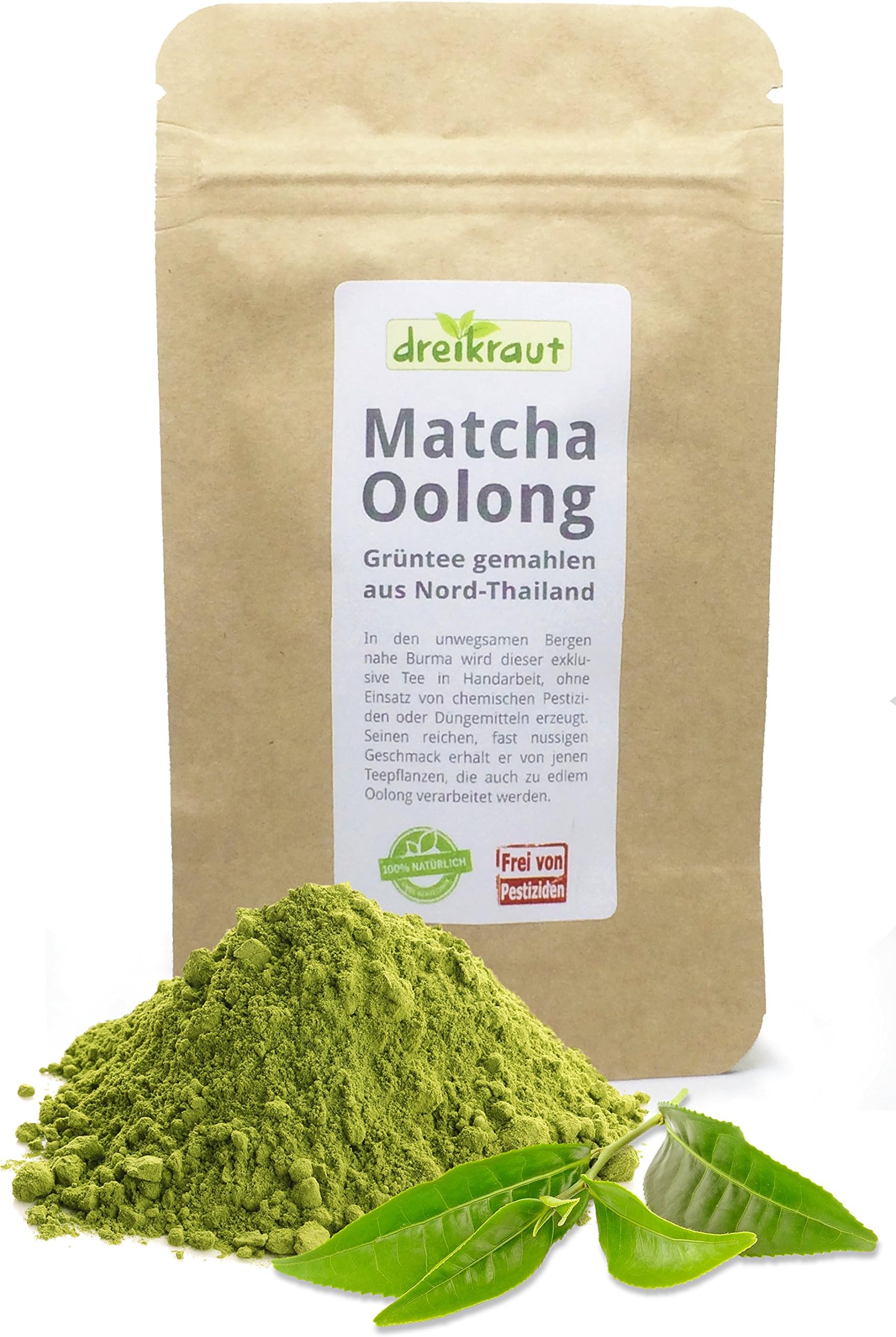 Premium Matcha Green Tea Powder, Oolong-Style, 100% Matcha, 40g, powerful Antioxidant, from controlled farming