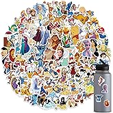 100 Disney Cartoon Stickers for Kids, Cute Princess Stickers for Girl Teen Adult Water Bottle, Skateboard, Phone, Laptop, Bicycle, Travel Case, Helmet, Guitar