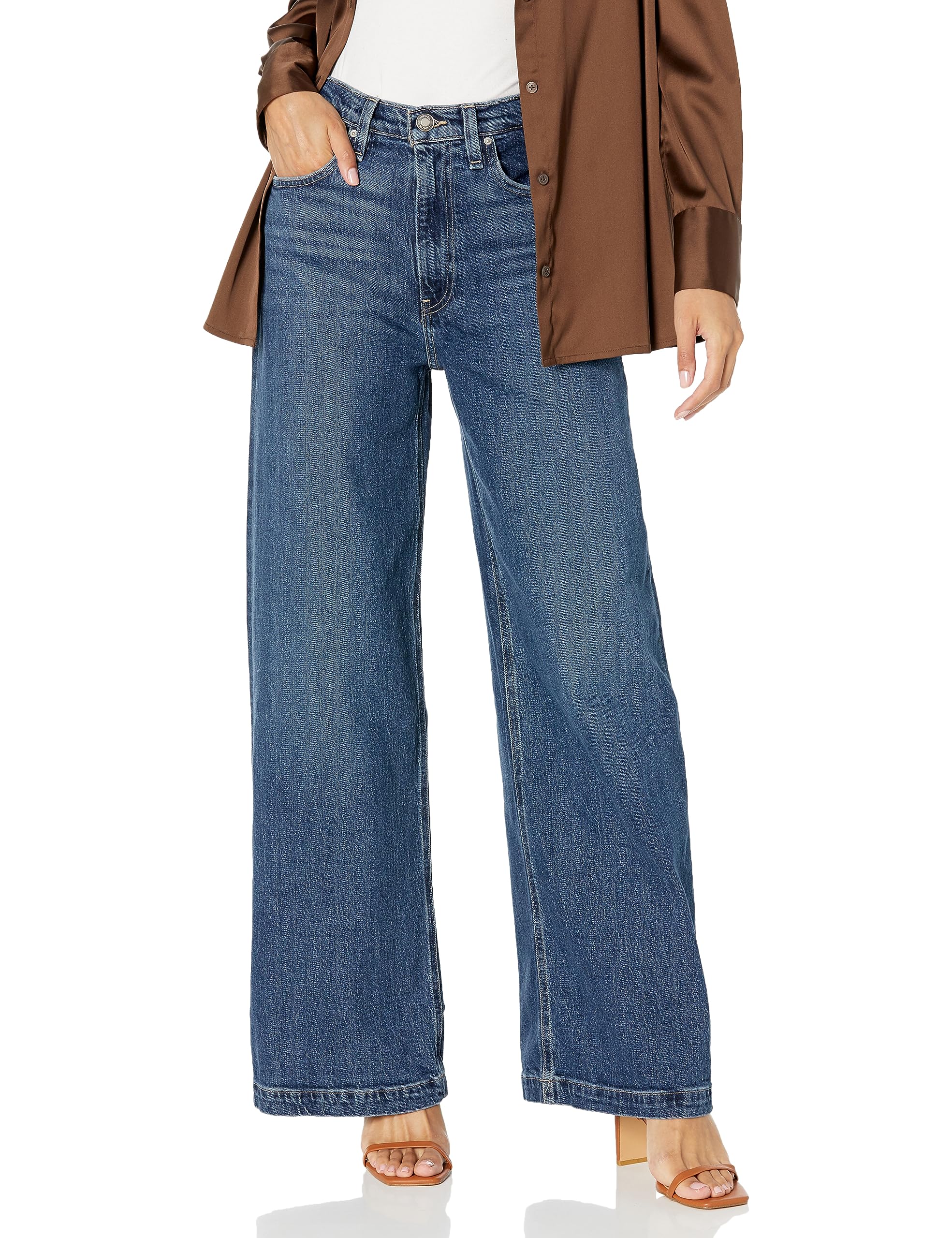 HUDSON Jeans Women’s James High Rise Wide Leg Jean, Naval, 24