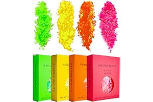 KARIZMA Neon Nights! 4x 10g Chunky Face, Hair, Eye & Body Glitter Set - Neon Yellow, Pink, Orange, Green - Festival, Rave & Event Glitter