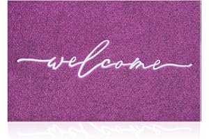 AAZZKANG Purple Outdoor Mat Front Door Indoor Welcome Doormat Large 24x36,Anti-Slip Durable Rubber Door Mat,Low-Profile Desig