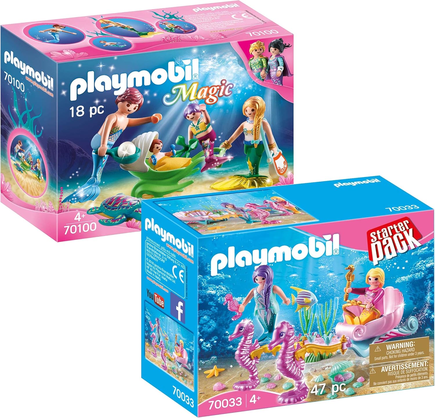 Playmobil Meerjungfrauen Set: 70033 Starter-Pack Meerjungfrauen + 70100