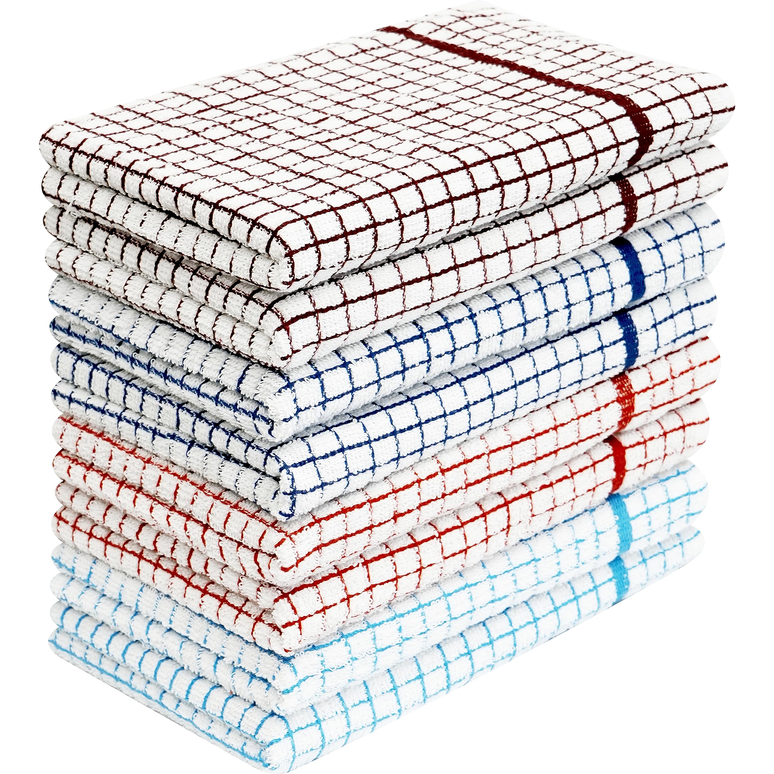 Infinity Tea Towels Kitchen | Cotton Kitchen Tea Towel Sets | Super Absorbent Cloth, Quick Dry Cloths | Lint free & Fade Resistant (8, Terry Towel)