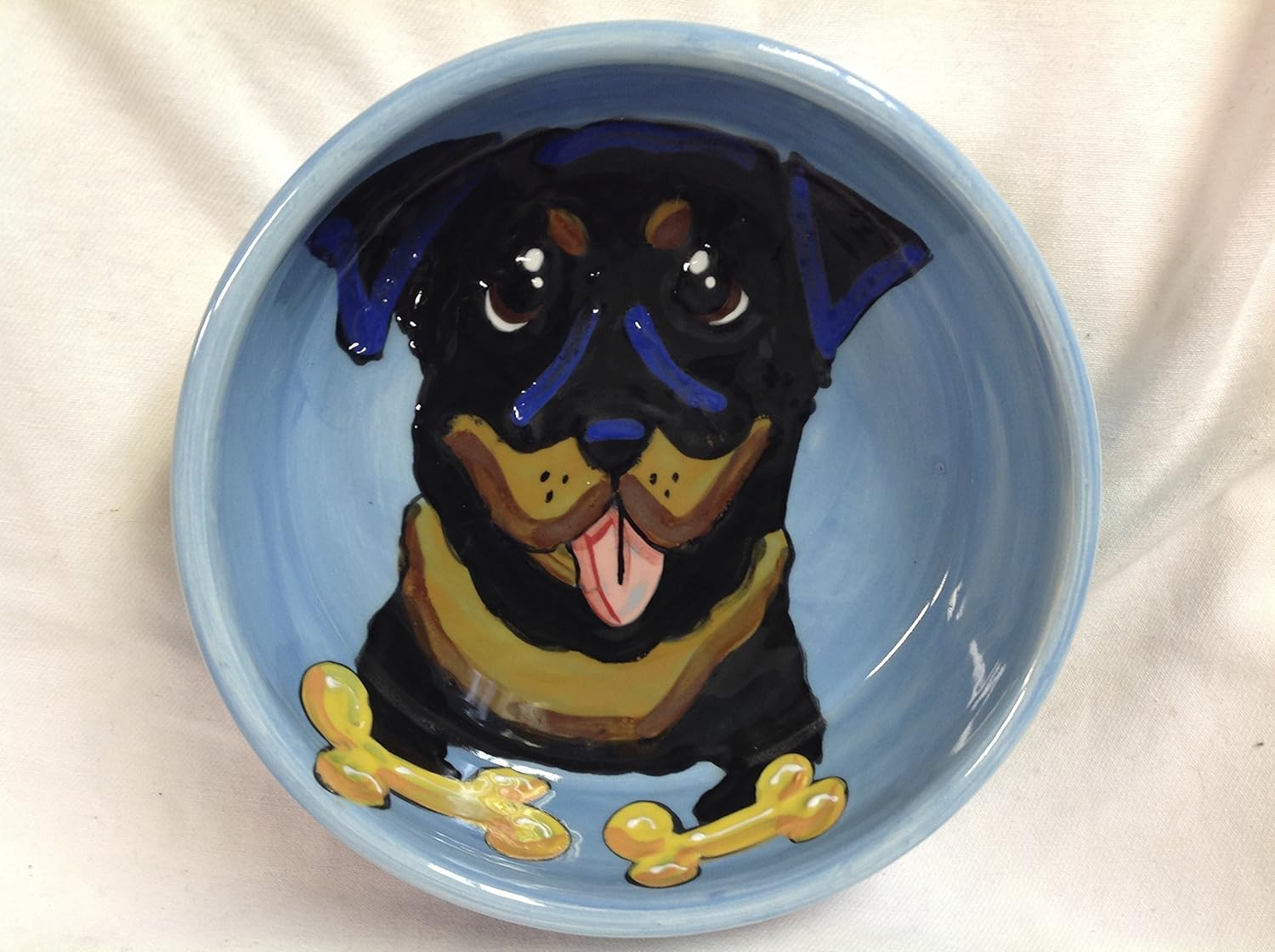Pet Supplies Rottweiler 8" Dog Bowl for Food or Water. Personalized