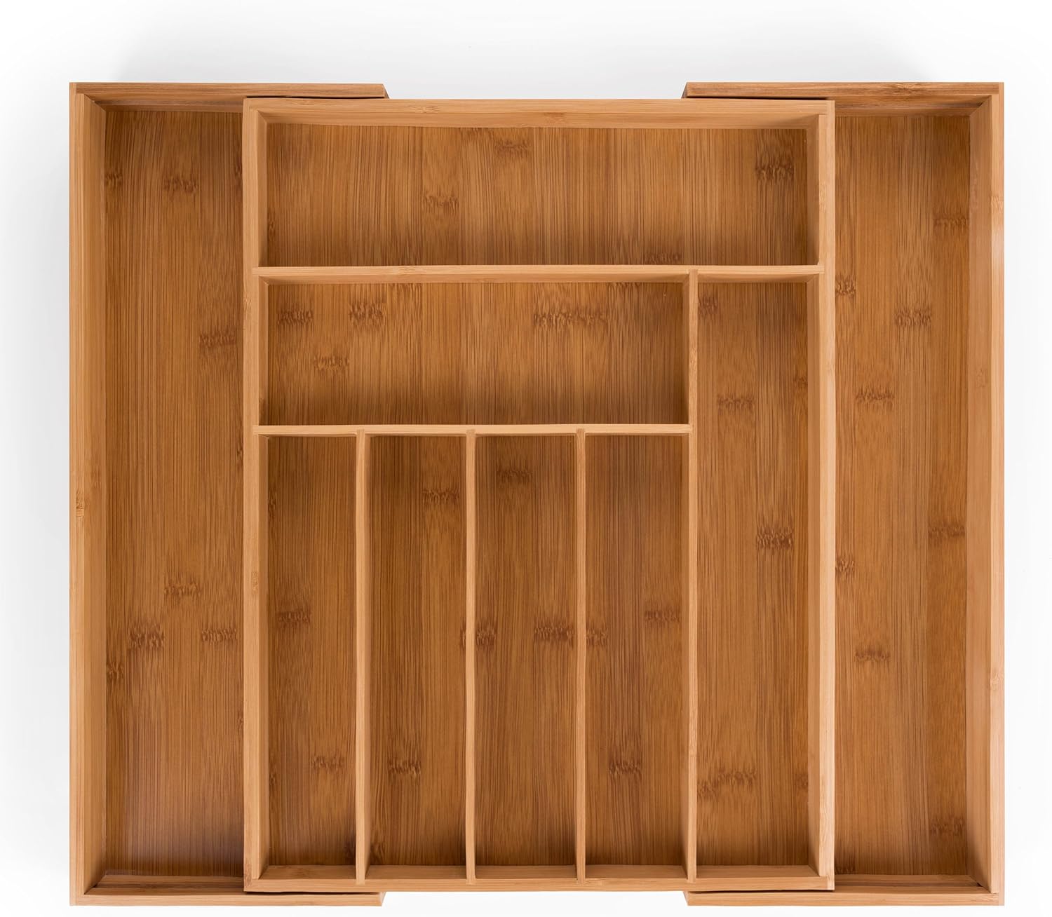 Blumtal Bamboo Cutlery Organiser - Extendable Cutlery Tray for Drawer - Cutlery Trays with Adjustable Size: 7 to 9 Segments
