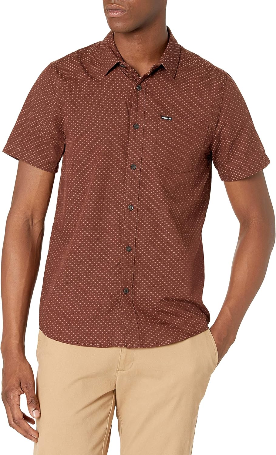 Volcom Men's Milton Short Sleeve Button Down Shirt: Clothing
