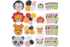 SCS Direct Kid's Birthday Party Diamond Gem Painting Craft Favor Kits -Zoo Buddies- 20 Individually Packaged, All-in-One Packs for Boys & Girls -Fun & Unique Gem Classroom Art Project Activity Gift