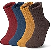 2-6 Pairs Merino Wool Warm Socks for Women, Hiking Cozy Thermal Crew Boot Socks for Winter And Christmas Gifts