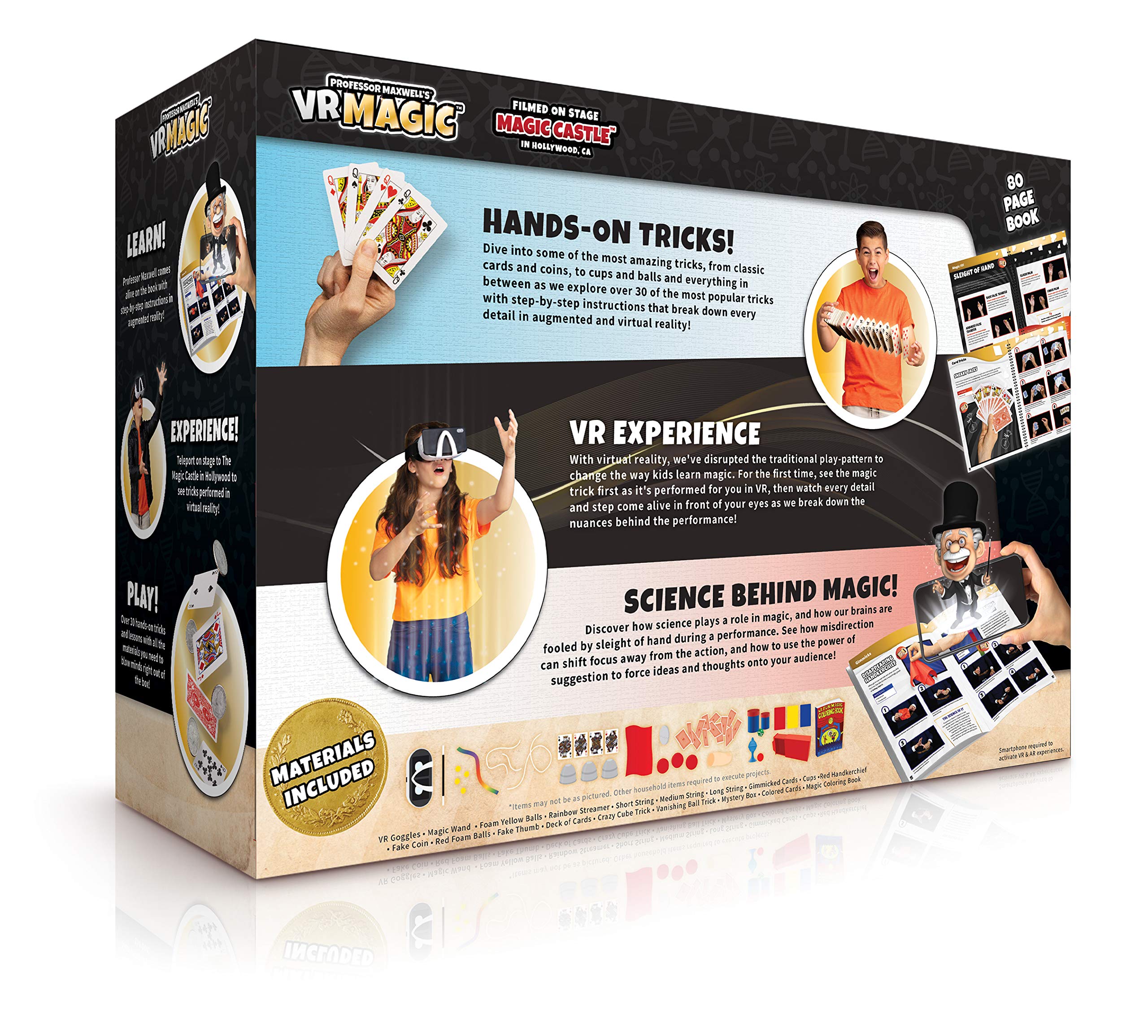 Professor Maxwell's VR Magic - Virtual Reality Kids Magic Book and Interactive STEM Learning Activity Set - for Ages 8 and Up
