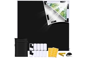Bemece Portable 100% Blackout Blind, DlY No Drill Blinds Blackout with Strong Adhesive & Velcro for Bedroom, Nursery, Loft, RV (98" x 57")