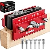 DAYDOOR 2.1" Self Centering Dowel Jig, Universal Capacity Doweling Jig & Drill Guide for Woodworking, Complete Kit with 6 Ste
