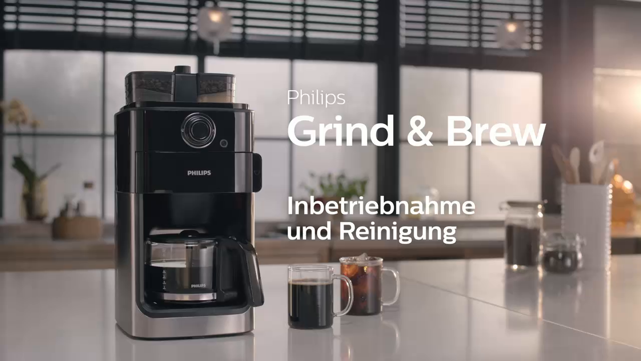 Philips Filterkaffeemaschine mit Mahlwerk – 1.2-Liter-Glaskanne, bis zu 12 Tassen, schwarz/metallisch (HD7767/00) – Bild 8