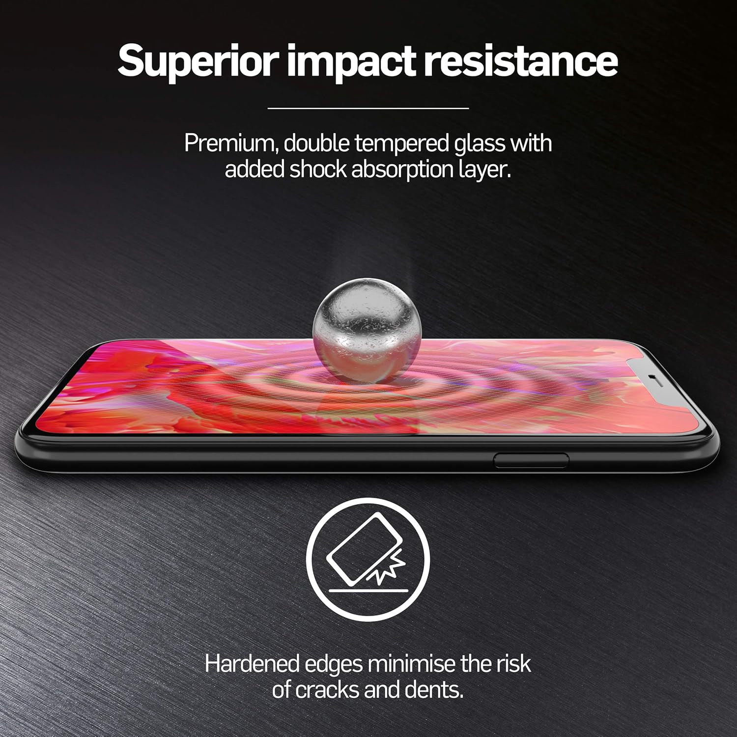 Thor Premium Case Fit Tempered Glass Screen Protector and Applicator Compatible with iPhone XS Max - Clear