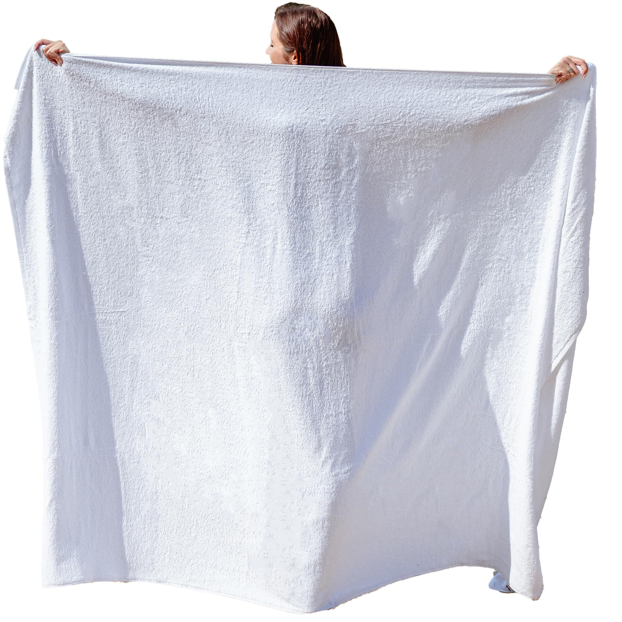 ADAMO XXL Beach Towel - Large Bath Towel in Oversizes 155 x 220 cm or 100 x 220 cm, White