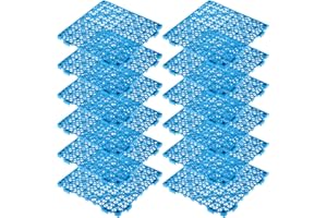 BOUTICOL 12 PCS Lightweight Nestable Pallets Plastic Pallets Plastic Pallet for Basement Storage Inside Outside Keep Cargo Away from Wet Undersides（11.8inch*11.8inch）