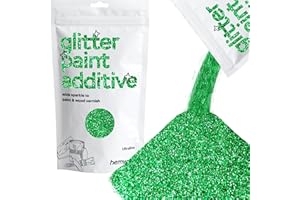Hemway Glitter Paint Additive Glitter Crystals for Acrylic Paint, Interior & Exterior Walls, Wood, Varnish, Furniture, Matte, Gloss, Satin, Silk - 100g / 3.5oz - Emerald Green