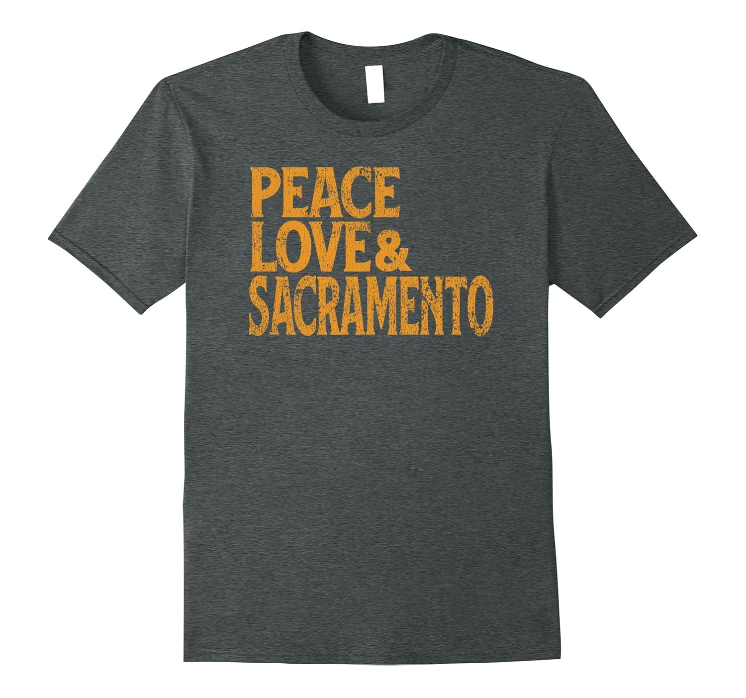 Awesome Retro 1960s Peace Love Sacramento California T Shirt-ANZ