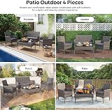 Panana Rattan Garden Furniture 4 Piece Set Grey Cushions view 7