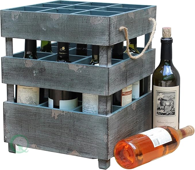 Vintiquewise Antique Style Stackable Wooden Wine Crates Amazon.ca